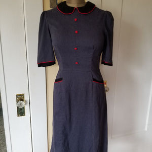 Stop Staring Blue Gray Flight Dress XL